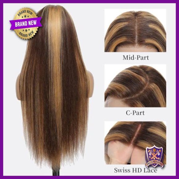 13x6 HD Lace Front Wig Human Hair 32 Inch Straight 200 Density Pre Plucked